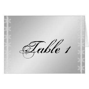 Nombre blanc argenté de Tableau de mariage d'hiver