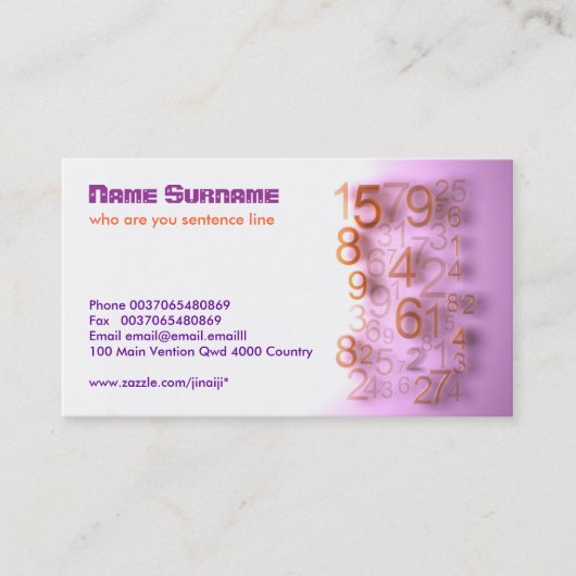 nombre carte de visite moderne (Devant)