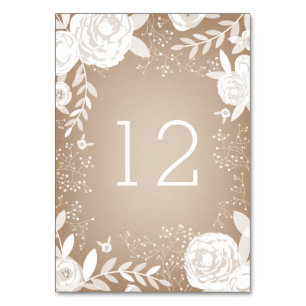 Nombre inspiré de carte floral blanc de Tableau