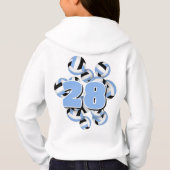 nombre jersey en cluster lt bleu noir volleyballs (Dos)