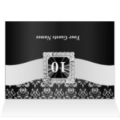 Nombre noir et blanc de table de damassé (Intérieur Horizontal (haut))
