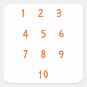 nombres 1-10 étiquettes autocollantes de comptage