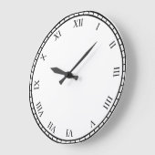 Nombres Romains Noirs Horloge Ronde Face & Horloge (Angle)