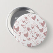 Nombreux Coeurs Grand Badge Rond (7,6 cm) (Devant & derrière)