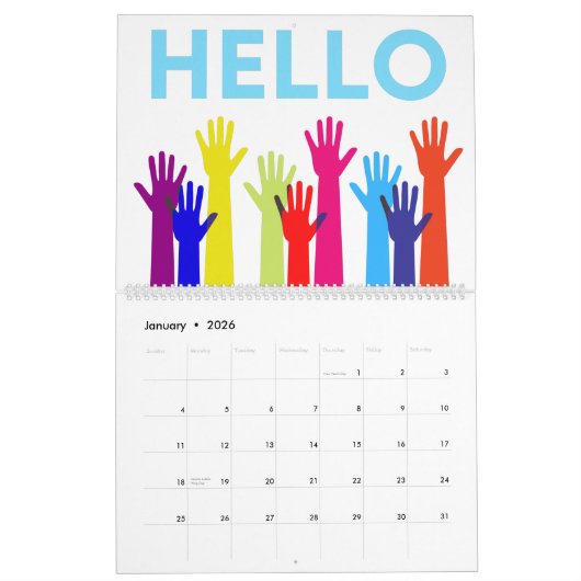 Nombreux devis main - Calendrier couleur complet (Jan 2026)