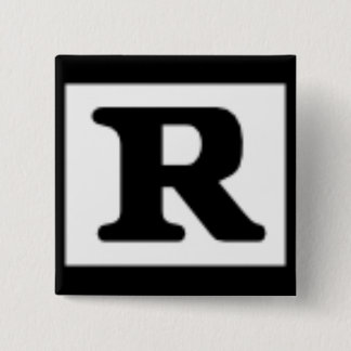 Nominaal R, Ratingsysteem Vierkante Button 5,1 Cm