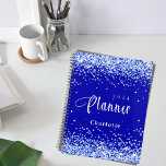 Nomination de la parties scintillant royale bleue<br><div class="desc">L'arrière - plan bleu royal,  décoré avec de la poussière de parties scintillant imitation,  brille. Personnalisez et ajoutez une année et un nom. Lettres blanches.</div>