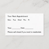 Nomination du podiatre Cartes de visite Médicales (Dos)