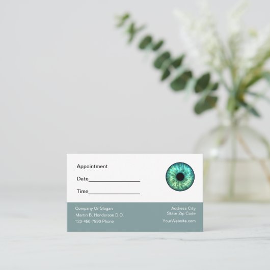 Nomination d'un médecin de l'oeil Cartes de visite (Debout devant)