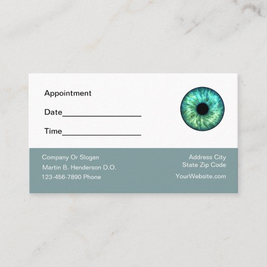 Nomination d'un médecin de l'oeil Cartes de visite (Devant)