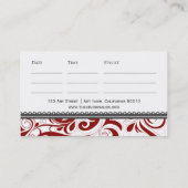 Nomination élégante Carte de visite Crimson (Dos)