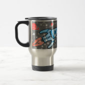 Nommé 6 lettres espace gris bleu rouge gosses mug (Gauche)