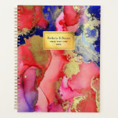 Nommé Red Purple Gold Abstrait Planner (Devant)