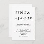 Nommer les invitations de mariage (Devant / Derrière)