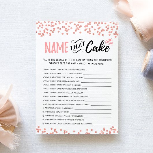 Nommez ce gâteau avec la carte de jeu Réponses