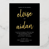 Noms Brossés Véritable Faire-part de mariage Foil  (Recto)