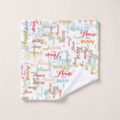 Noms colorés personnalisés estampillés partout (Gant de toilette)