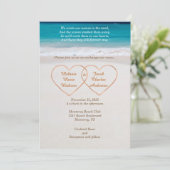 Noms dans des cœurs sur invitation de mariage de p (Debout devant)