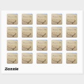Noms Dans Le Sable Personal Carré Mariage Sticker (Feuille)