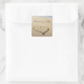 Noms Dans Le Sable Personal Carré Mariage Sticker (Sac)