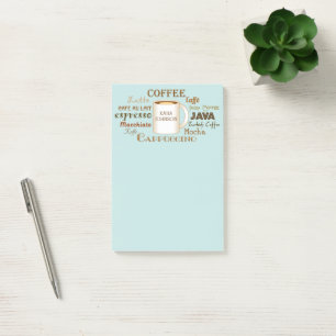 Noms de café Aqua Post-It personnalisés Notes