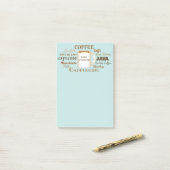 Noms de café Aqua Post-It personnalisés Notes (Sur un bureau)