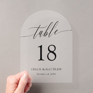 Noms de calligraphie délicate Numéro de table de m