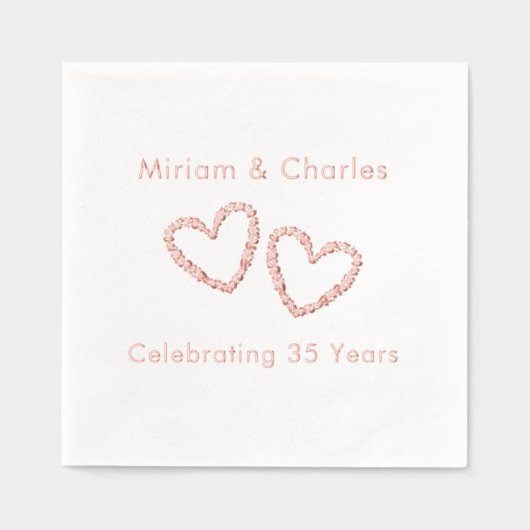 Noms de couple Coeur 35e anniversaire de Mariage (Recto)