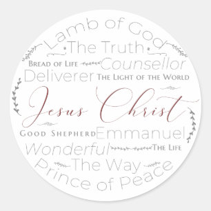 Noms de Jésus Autocollant de typographie d'écritur