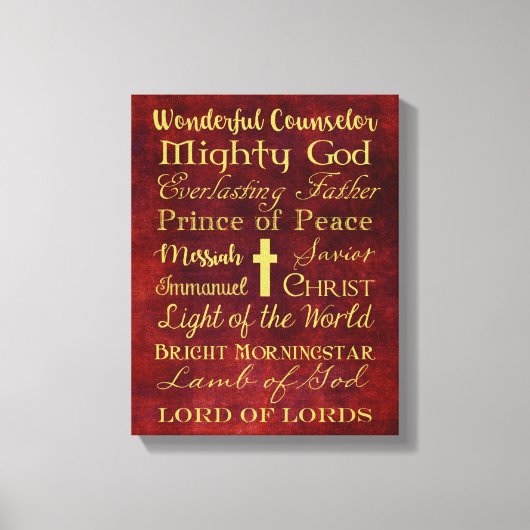 Noms de Jésus Enveloppé toile Imprimer (Recto)