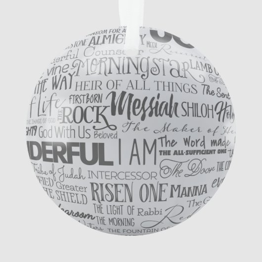 Noms de l'ornement chrétien de Noël de Jésus (dos)