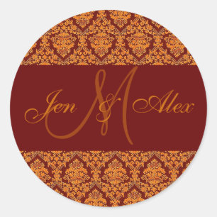 Noms de mariage de automne et Sticker Monogram Gol
