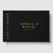 Noms de mariage noir moderne et date réelle (Recto)