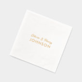 Noms de monogramme mariage Élégant Script Gold (Gauche)