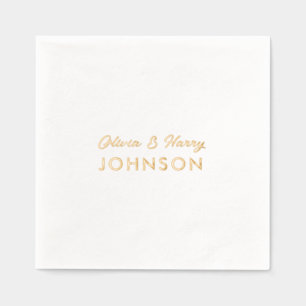 Noms de monogramme mariage Élégant Script Gold