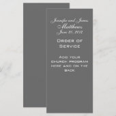 Noms de monogrammes Date Service Mariage Programme (Devant / Derrière)