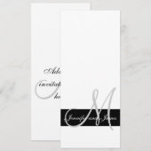 Noms de monogrammes de faire-part de mariage noir (Devant / Derrière)