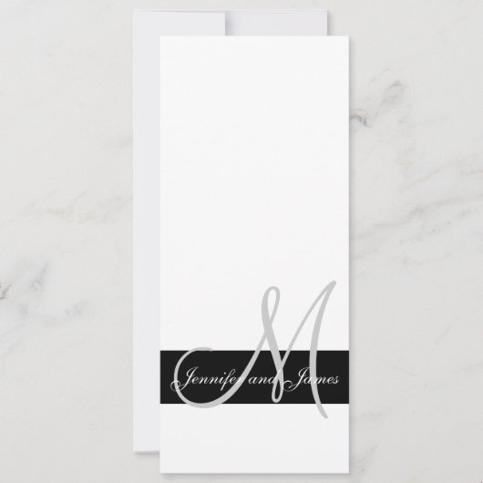 Noms de monogrammes de faire-part de mariage noir (Devant)