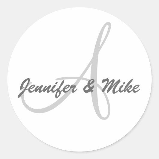 Noms de monogrammes et Sticker initial blanc et pâ (Devant)