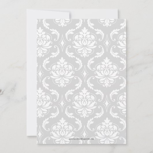 Noms de monogrammes turquoise Damask Faire-part de (Dos)