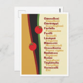 Noms de pâtes avec carte postale graphique (Devant / Derrière)