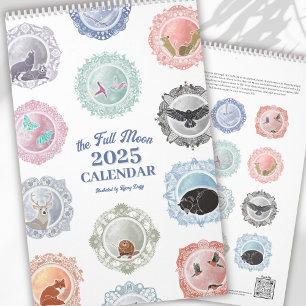Noms de Pleines lunes 2025 Calendrier illustré