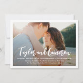 Noms de script Faire-part de mariage photo simple (Devant)