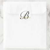 Noms des mariées mariages Monogramme B Sticker Or (Sac)