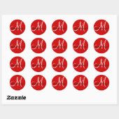 Noms des mariées mariages Monogramme Sticker Rouge (Feuille)