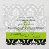 Noms des monogrammes Damas Faire-part de mariage v (Devant / Derrière)