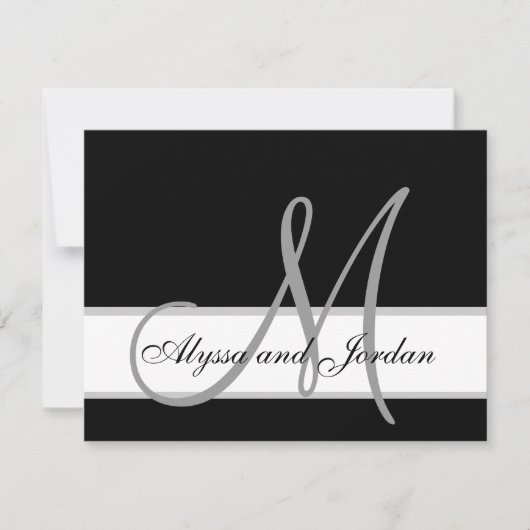 Noms des monogrammes de carte RSVP de mariage mode (Devant)