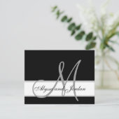 Noms des monogrammes de carte RSVP de mariage mode (Debout devant)
