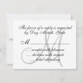 Noms des monogrammes de carte RSVP de mariage mode (Dos)
