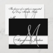Noms des monogrammes de carte RSVP de mariage mode (Devant / Derrière)